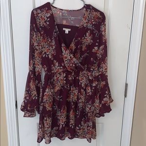 Miami Long Sleeve Chiffon Floral Dress